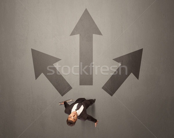üzletember készít döntés fiatal barna nyilak Stock fotó © ra2studio