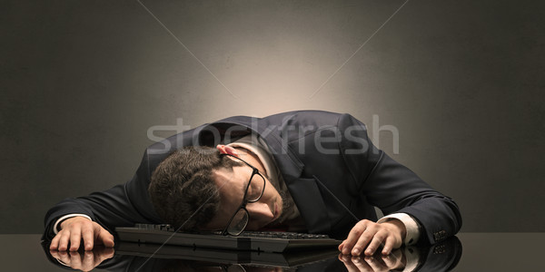Stock photo: Businessman fell asleep at his workplace