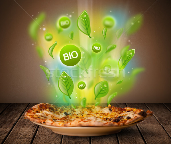 Healthy bio green plate of food Stock photo © ra2studio