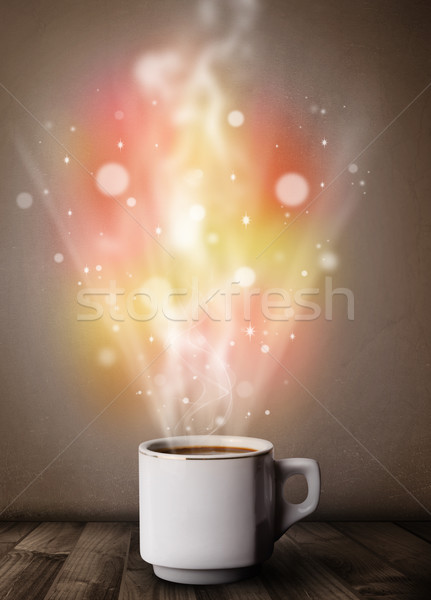 Cana de cafea abstract abur colorat lumini Imagine de stoc © ra2studio