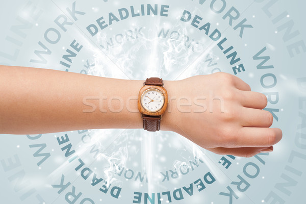 Zegary pracy ostateczny termin piśmie spotkanie biznesmen Zdjęcia stock © ra2studio