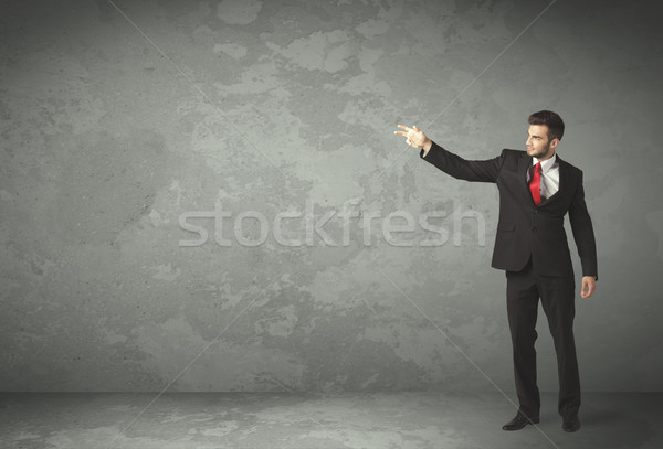 Business person throwing with empty copyspace Stock photo © ra2studio