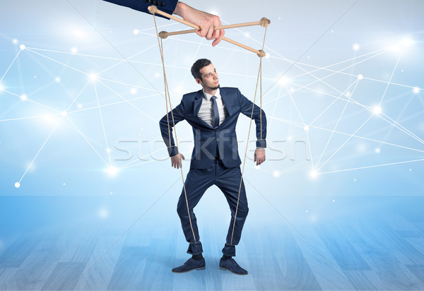 Puppet businessman with financial concept Stock photo © ra2studio