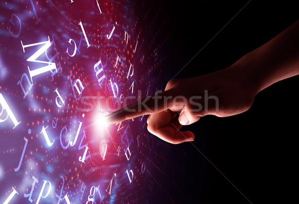 Finger touching interface Stock photo © ra2studio