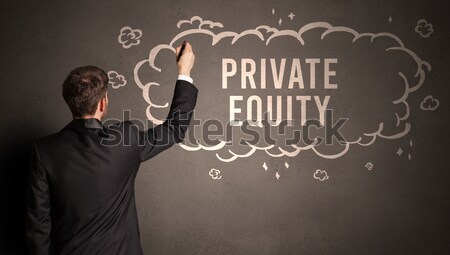 Stock photo: funny businessman gesturing with copy space