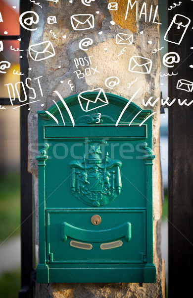 Stockfoto: Brievenbus · witte · mail · iconen · papier