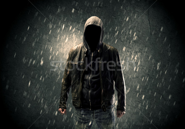 Unknown suspect standing in the dark Stock photo © ra2studio