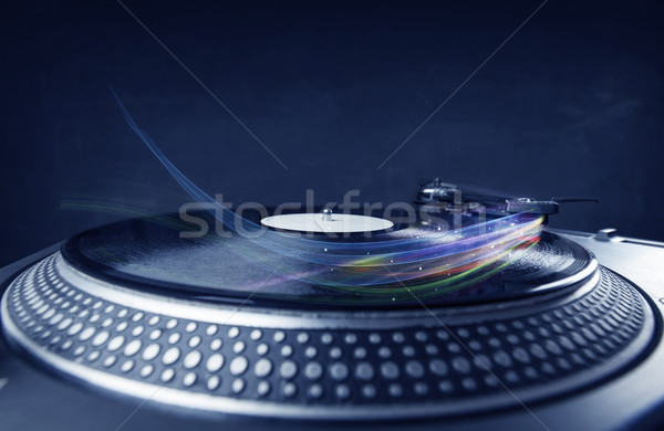 Muziekspeler spelen vinyl muziek kleurrijk abstract Stockfoto © ra2studio