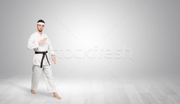 Karate Ausbilder kämpfen jungen Stock foto © ra2studio