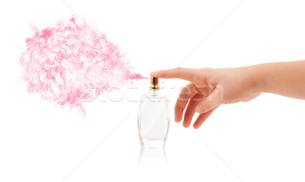 Kobieta ręce perfum strony moda Zdjęcia stock © ra2studio
