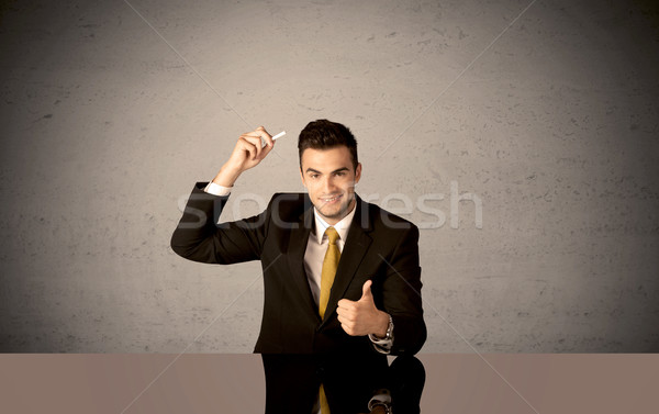 Elegant person drawing in empty space Stock photo © ra2studio