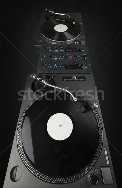 Plattenspieler spielen Vinyl Nadel Eintrag Stock foto © ra2studio