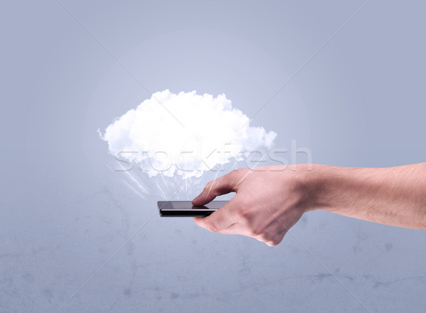 Сток-фото: стороны · телефон · пусто · облаке · мужчины