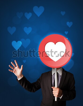 Om de afaceri inimă semna inteligent costum Imagine de stoc © ra2studio