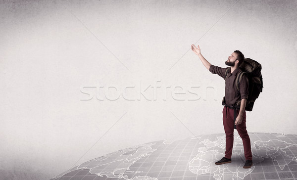 Young man with a backpack Stock photo © ra2studio