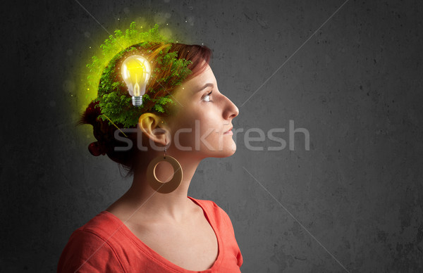 Zdjęcia stock: Młodych · umysł · myślenia · zielone · eco · energii