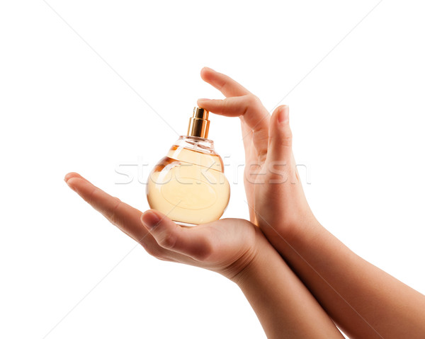 Kadın eller parfüm hediye kadın Stok fotoğraf © ra2studio