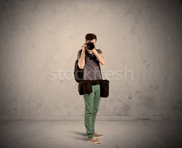 Foto stock: Hobby · fotógrafo · cámara · profesional · masculina