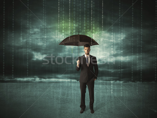 üzletember áll esernyő adatvédelem üzlet munka Stock fotó © ra2studio