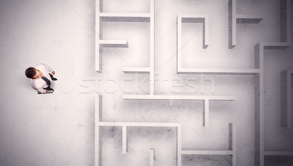 Confondre affaires permanent labyrinthe mur [[stock_photo]] © ra2studio