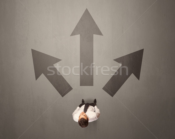 üzletember készít döntés fiatal barna nyilak Stock fotó © ra2studio