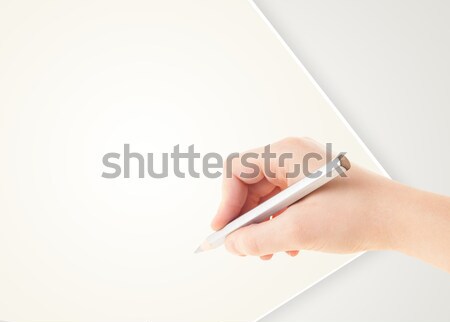 çocuk çizim renkli mum boya boş boş kağıt Stok fotoğraf © ra2studio