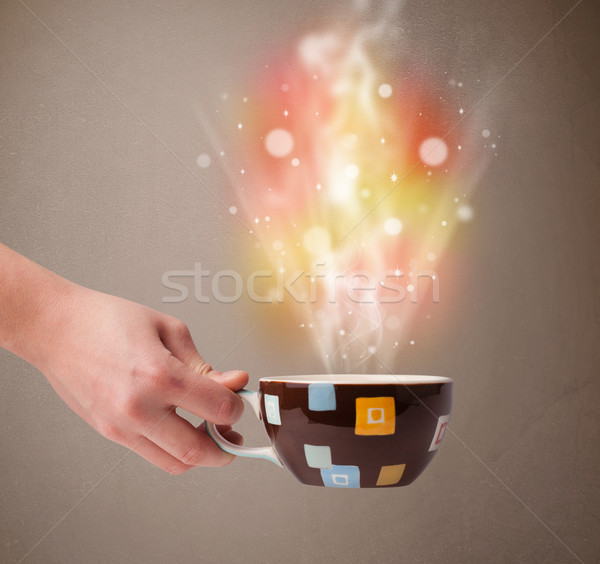 コーヒーマグ 抽象的な 蒸気 カラフル ライト ストックフォト © ra2studio