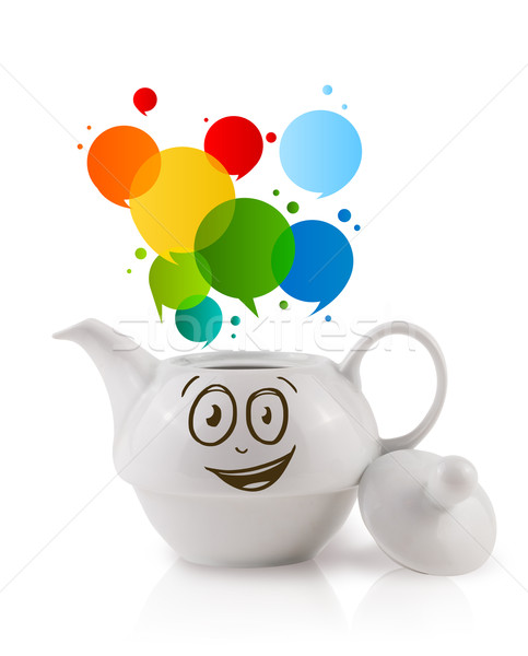 Coffee can with colorful abstract speech bubble Stock photo © ra2studio