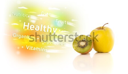 Foto stock: Colorido · jugoso · frutas · saludable · texto · signos