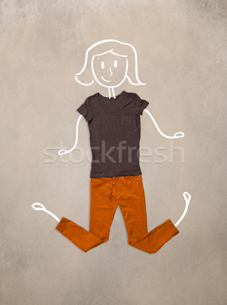 Stockfoto: Kleding · actie · vrouw · tekening · kleurrijk · verschillend