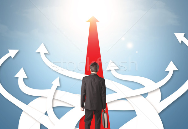 businessman with different direction arrows Stock photo © ra2studio