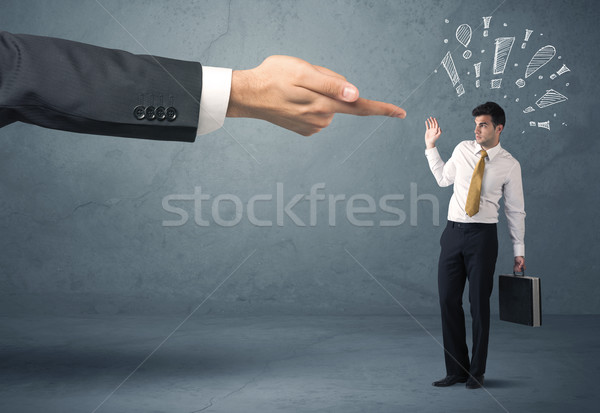 Boss hand firing guilty businessman Stock photo © ra2studio