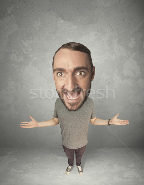 Funny person with big head Stock photo © ra2studio