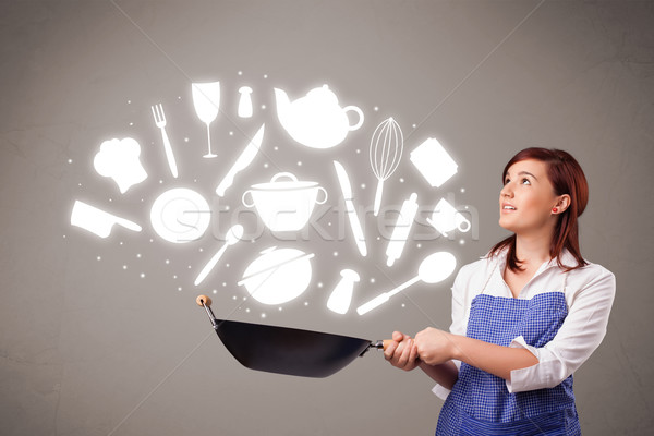 Imagine de stoc: Bucătărie · icoane · destul · de · tineri