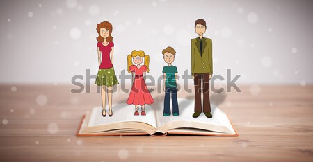 Сток-фото: рисунок · счастливая · семья · книга · символ
