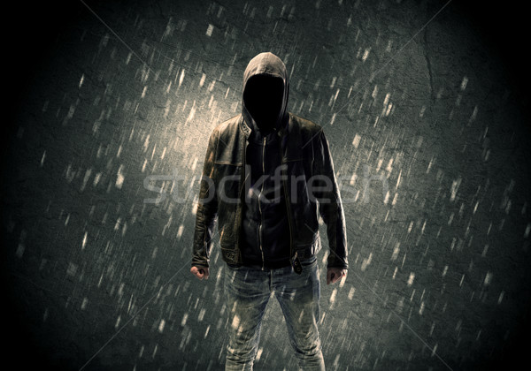 Unknown suspect standing in the dark Stock photo © ra2studio