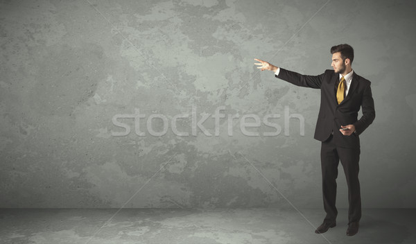 Business person throwing with empty copyspace Stock photo © ra2studio