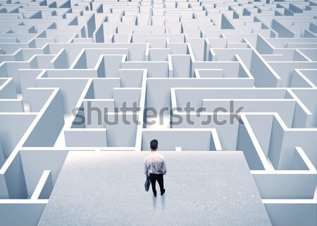 üzletember bámul végtelen labirintus elegáns áll Stock fotó © ra2studio
