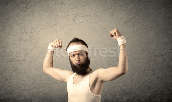 Młodych mężczyzna mięśni młody człowiek broda Zdjęcia stock © ra2studio
