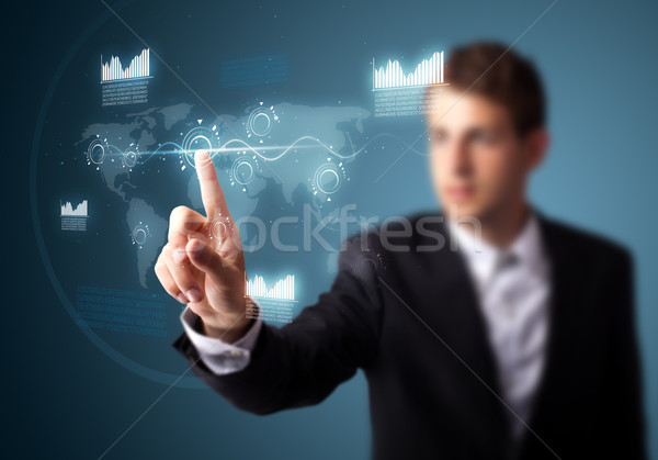 Foto stock: Empresario · alto · tecnología · tipo · moderna