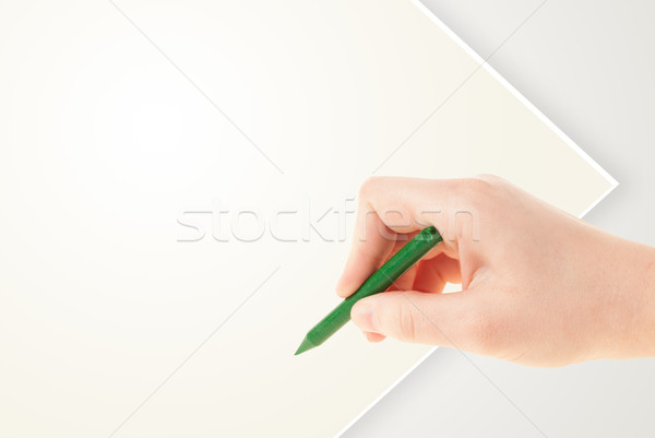 Criança desenho colorido crayon vazio papel em branco Foto stock © ra2studio