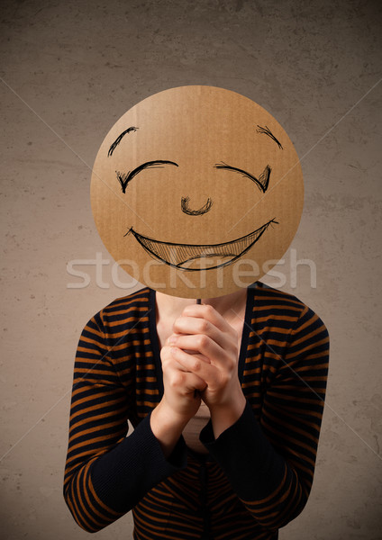 Foto stock: Mulher · jovem · rosto · sorridente · conselho · jovem · senhora