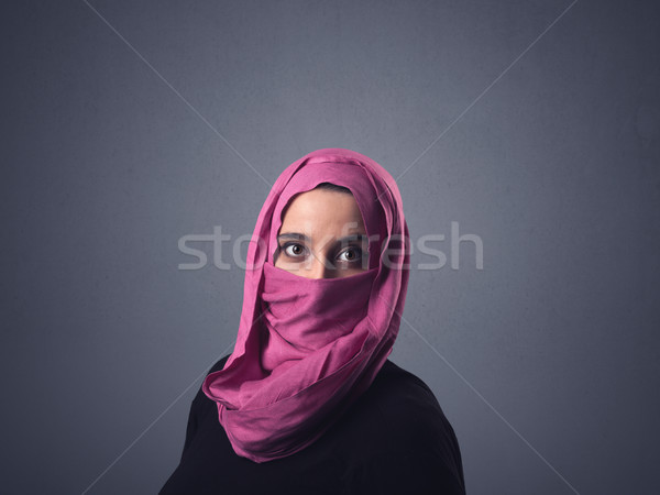 Muslim woman wearing niqab Stock photo © ra2studio