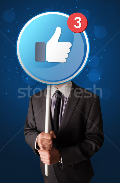 Empresario facebook signo inteligentes como Foto stock © ra2studio