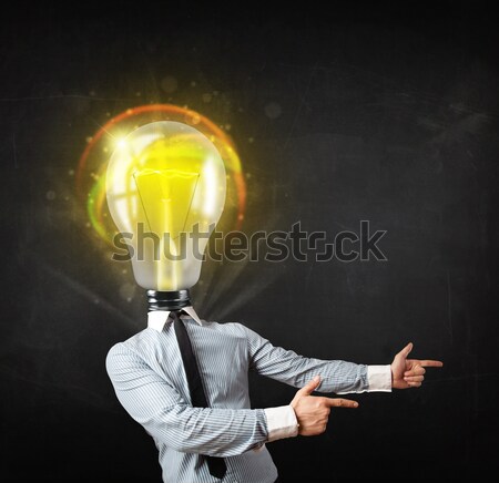 бизнесмен лампа Идея черный Сток-фото © ra2studio