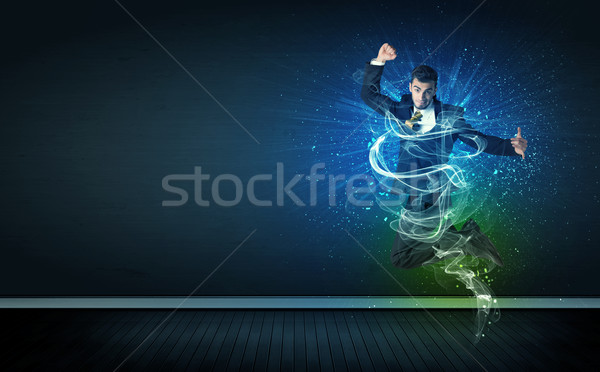 Yetenekli işadamı atlama enerji Stok fotoğraf © ra2studio