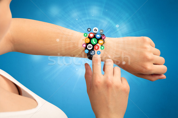 Smartwatch with application icons. Stock photo © ra2studio
