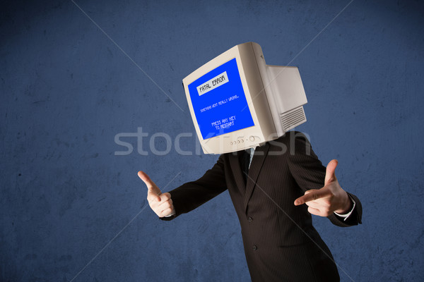 человек контроля голову ошибка синий экране Сток-фото © ra2studio