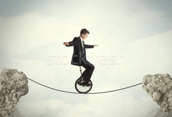 Dapper zakenman paardrijden cyclus business Stockfoto © ra2studio