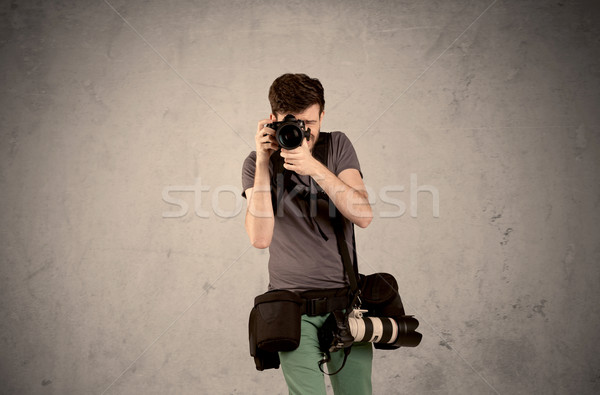 Foto stock: Fotógrafo · câmera · profissional · masculino